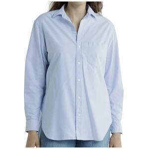 Frank & Eileen Joedy Boyfriend Button Shirt Womens Sz XL Blue Cotton Lightweight